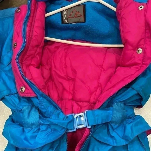 EUC Mobius Vintage 1990s Full Body Ski Suit- Youth Size 6 /8- Blue - Picture 6 of 6